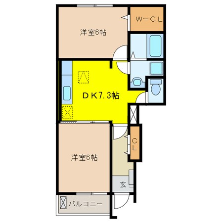 アルドーレ　Aの物件間取画像